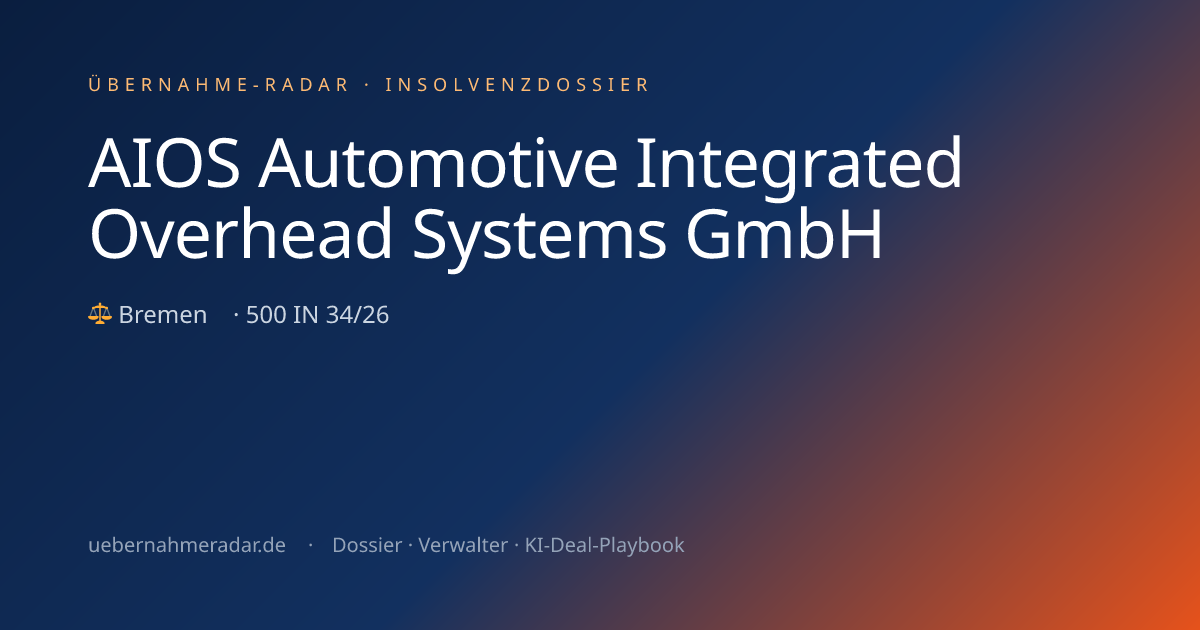 AIOS Automotive Integrated Overhead Systems GmbH — Preliminary ...