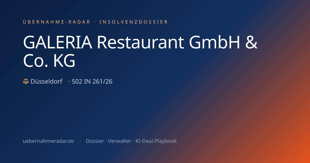 GALERIA Restaurant GmbH & Co. KG — Preliminary protective measures ...