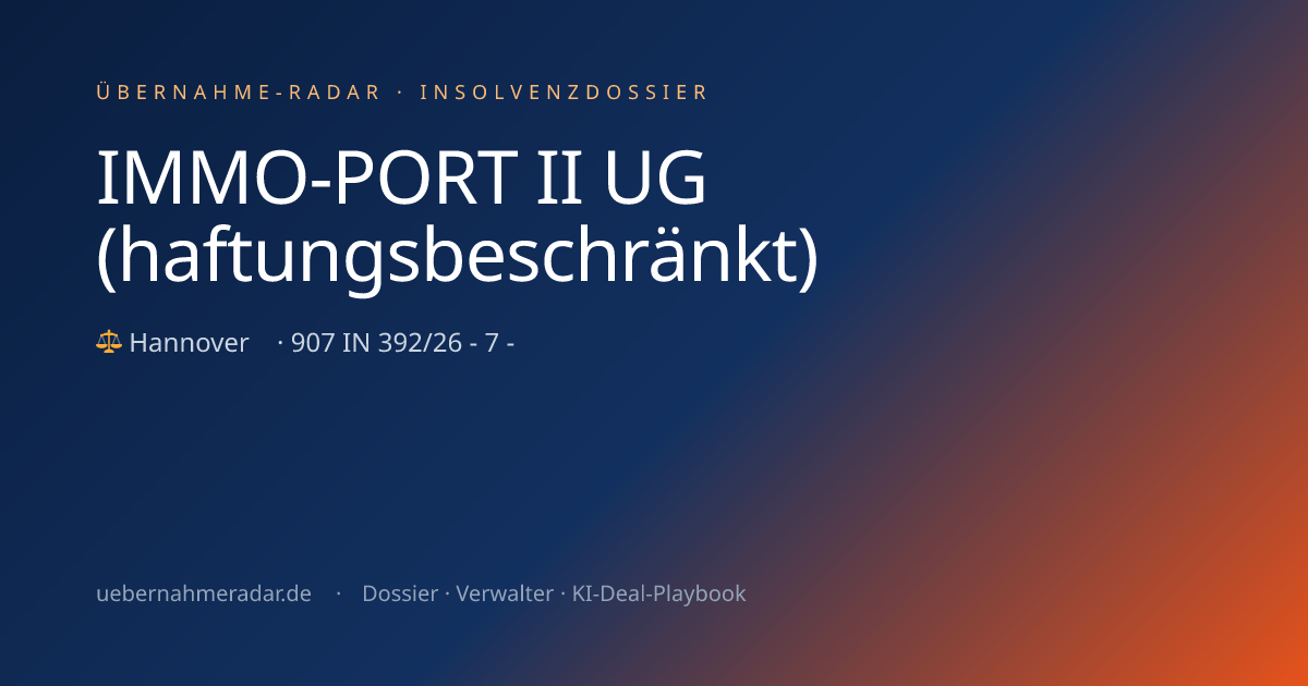 IMMO-PORT II UG (haftungsbeschränkt) — Sicherungsmaßnahmen angeordnet ...