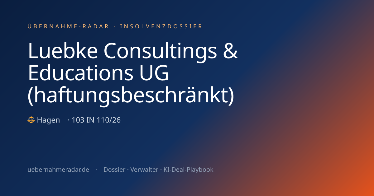 Luebke Consultings & Educations UG (haftungsbeschränkt ...