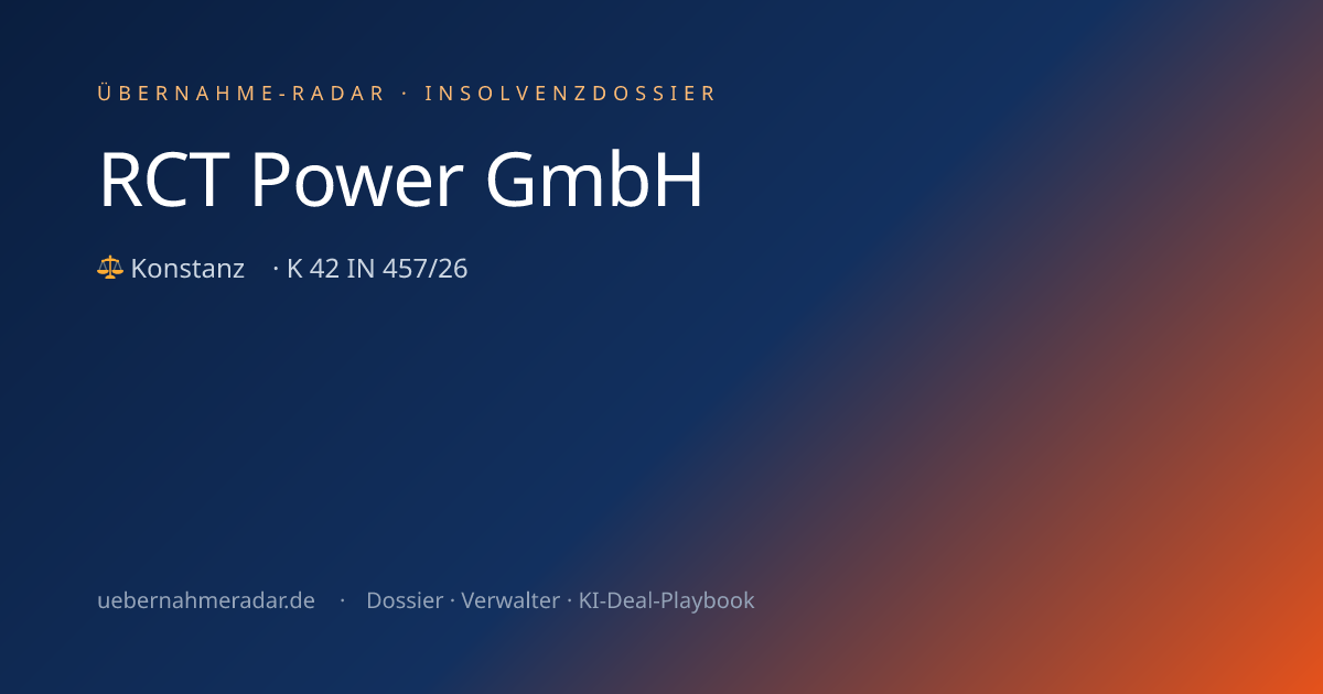 RCT Power GmbH — Sicherungsmaßnahmen angeordnet (vorläufiges Verfahren ...